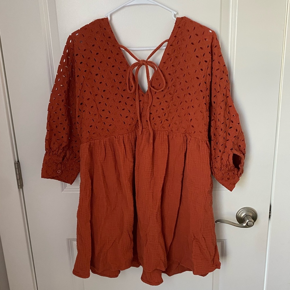 Rust Tunic Blouse - Picture 6 of 7